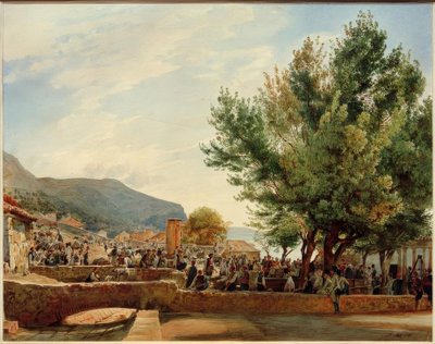 The Bazaar of Ragusa by Rudolf von Alt